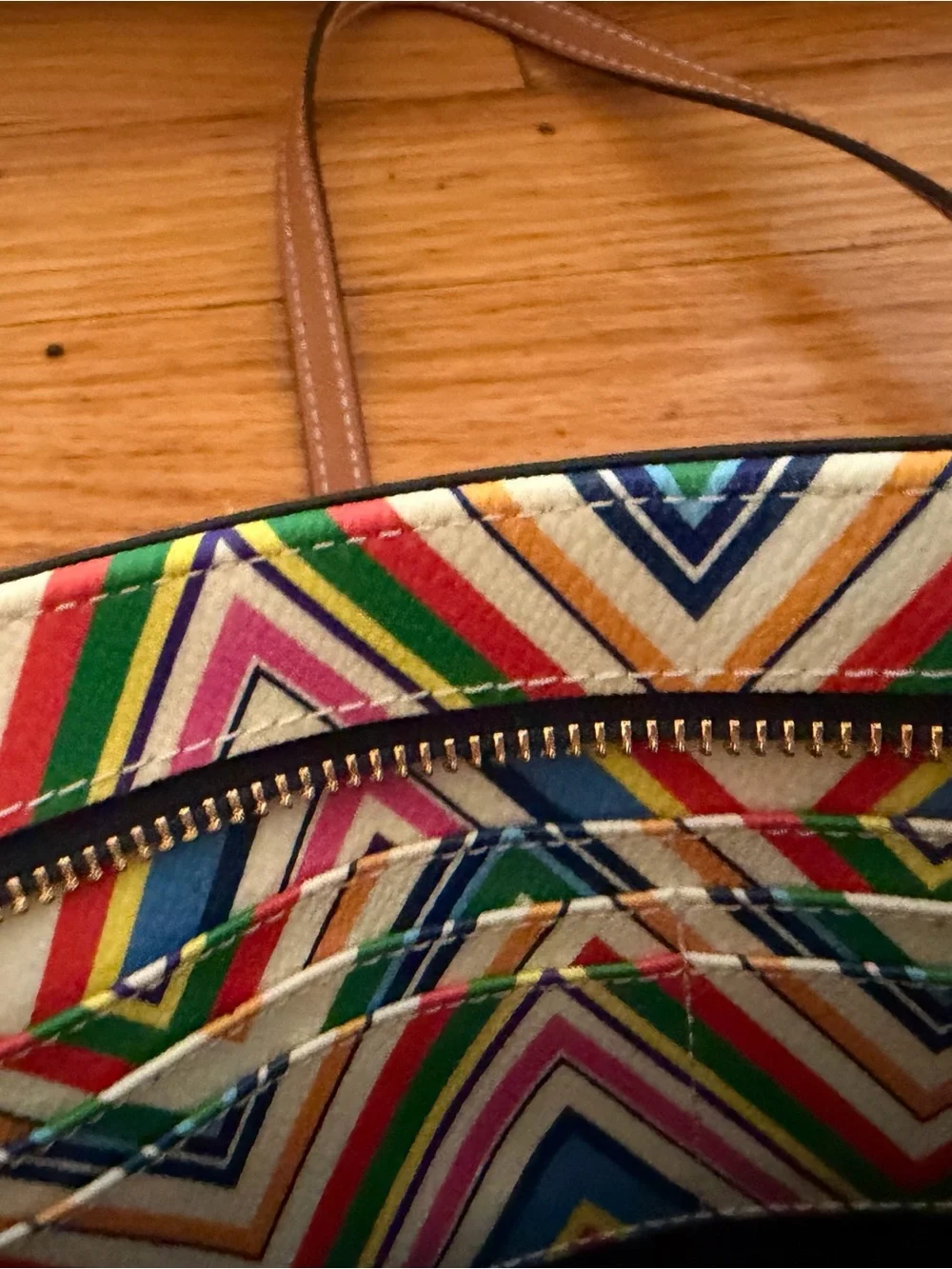 Striped Chevron Crossbody Bag in Multicolor